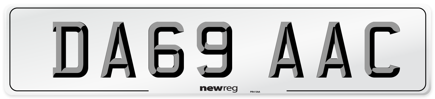 DA69 AAC Number Plate from New Reg
